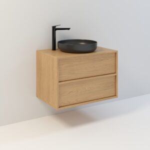 Szafka łazienkowa wisząca Minimal 2 szuflady - Dąb Casella naturalny